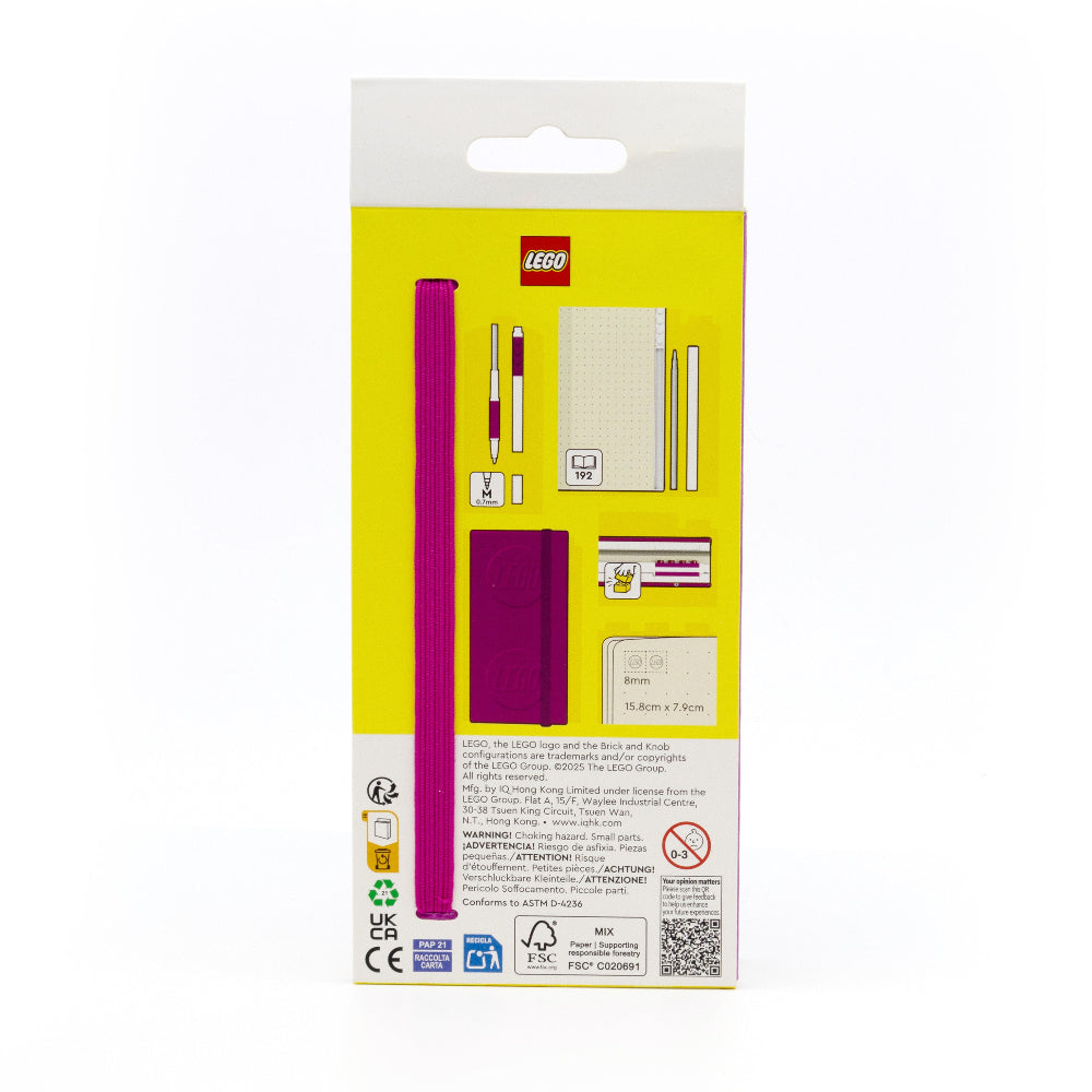 LEGO® Locking Notebook with Gel Pen Red Violet- 1x2 (53696)