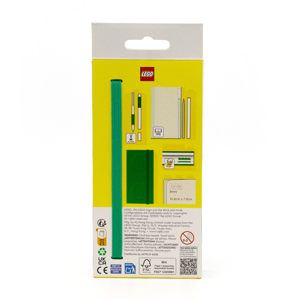 LEGO® Locking Notebook with Gel Pen Green- 1x2 (53697)