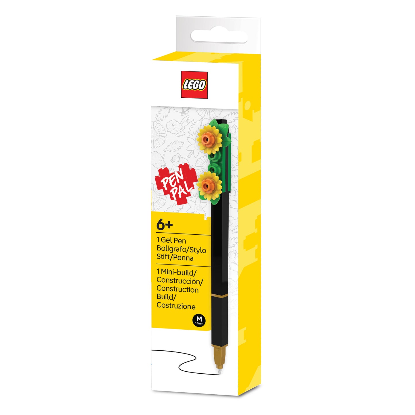 LEGO® Gel Pen with Building Toy Pen Topper Botanicals - Yellow flower (53715)