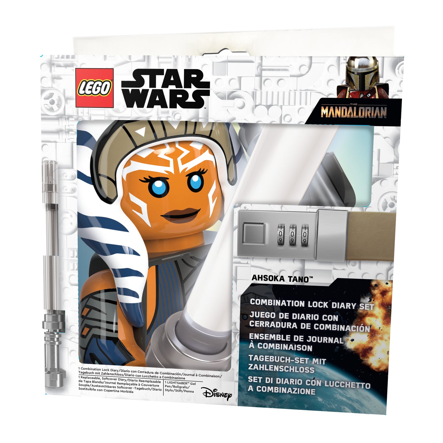 LEGO® Star Wars™ The Mandalorian™ Combination Lock Diary and LIGHTSABER™ Gel Pen Ahsoka Tano™ (53746)