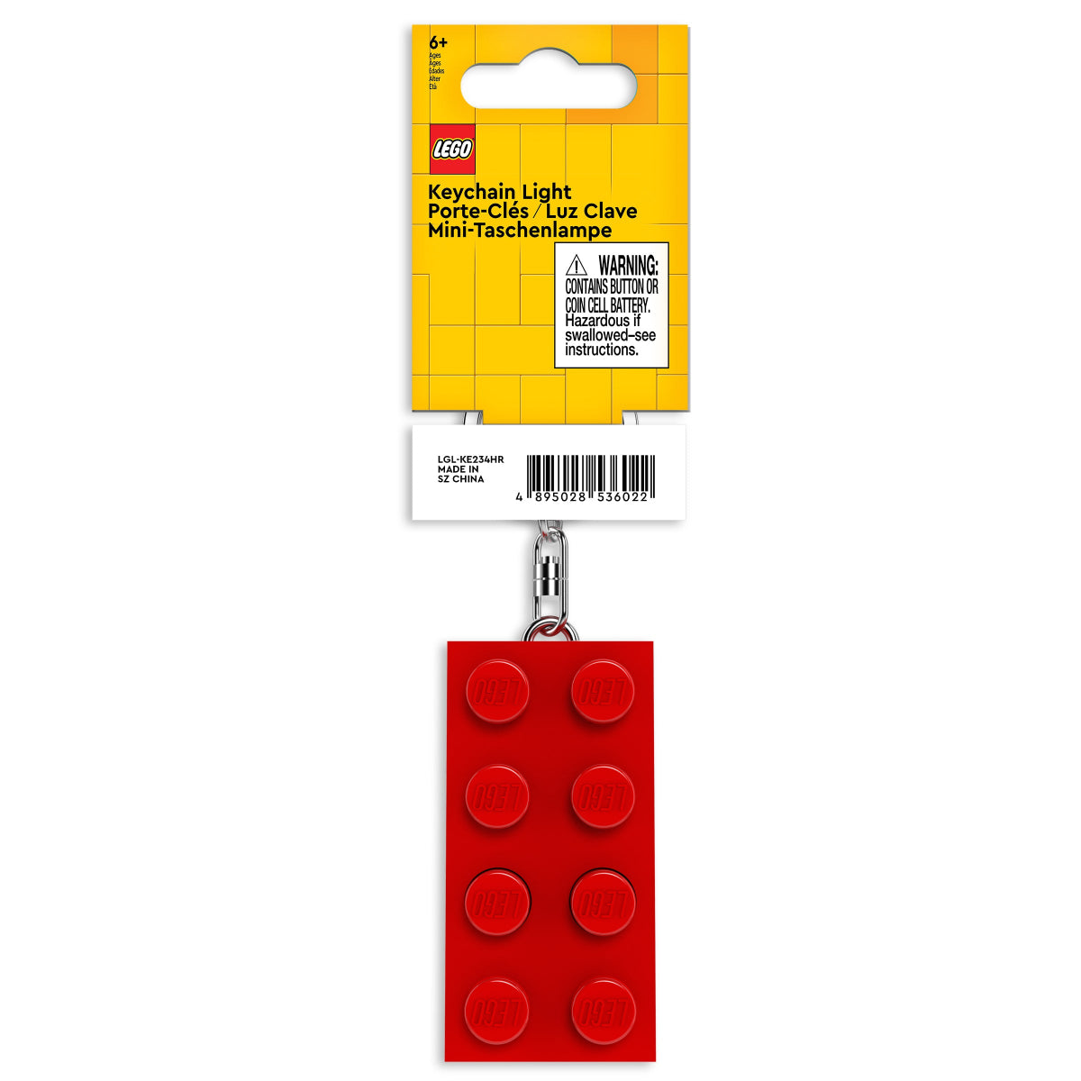 LEGO® Minifigurines™ Keychain Light 2x4 Brick - Red (KE234HR)