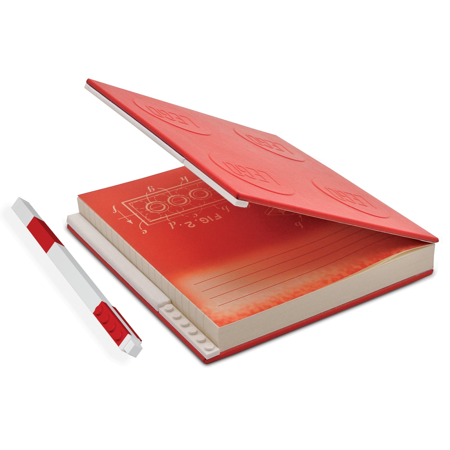 IQ LEGO® 2.0 Stationery Locking Notebook with Color-Matched Gel Pen - Red (52439)