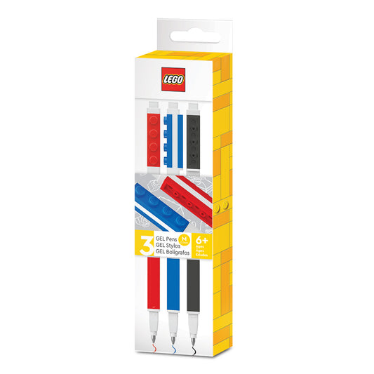 IQ LEGO® 2.0 Stationery 3 Pack Colored Gel Pens with 1x4 Building Bricks (51513)