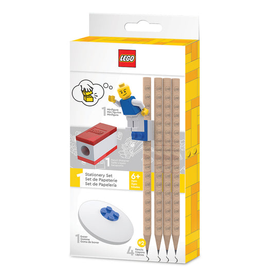 IQ LEGO® 2.0 Stationery set with minifigure, Pencil, Sharpener, Pencil topper & Eraser (52053)