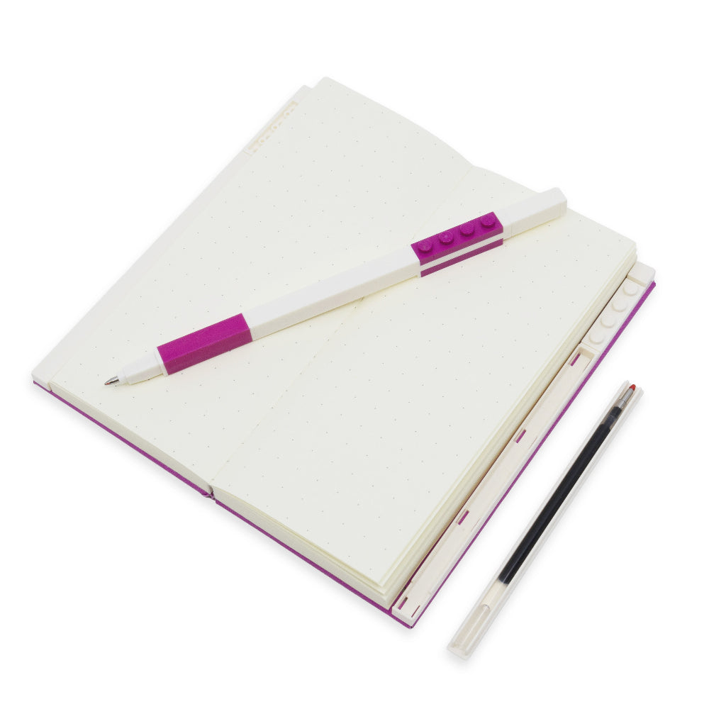 LEGO® Locking Notebook with Gel Pen Red Violet- 1x2 (53696)