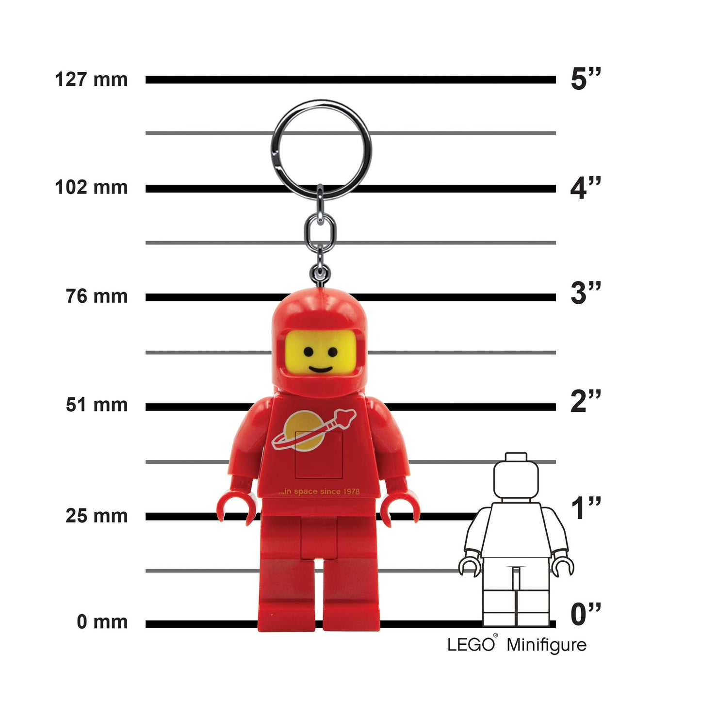 IQ LEGO® Iconic Spaceman Red LED luminous Key Chain (KE10HR)