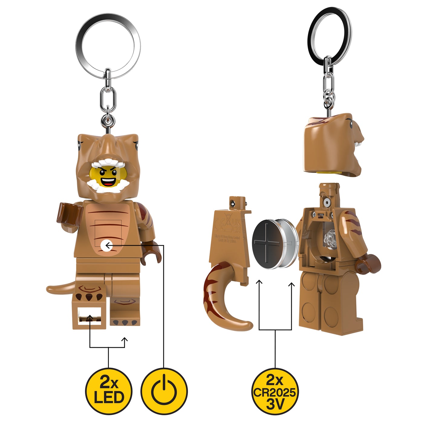 LEGO® Minifigurines™ Keychain Light T-Rex Costume Fan (KE237H)