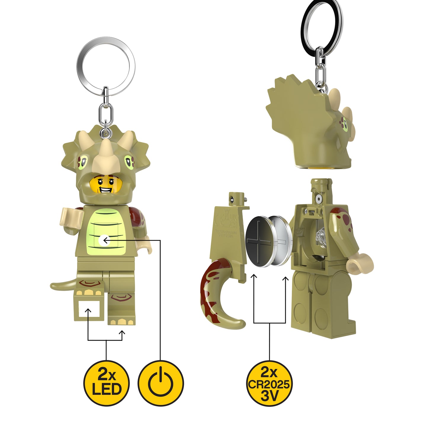 LEGO® Minifigurines™ Keychain Light Triceratops Costume Fan (KE238H)