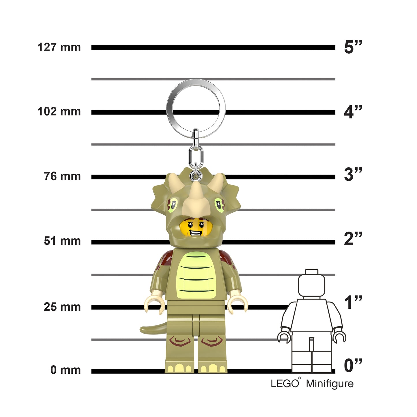 LEGO® Minifigurines™ Keychain Light Triceratops Costume Fan (KE238H)