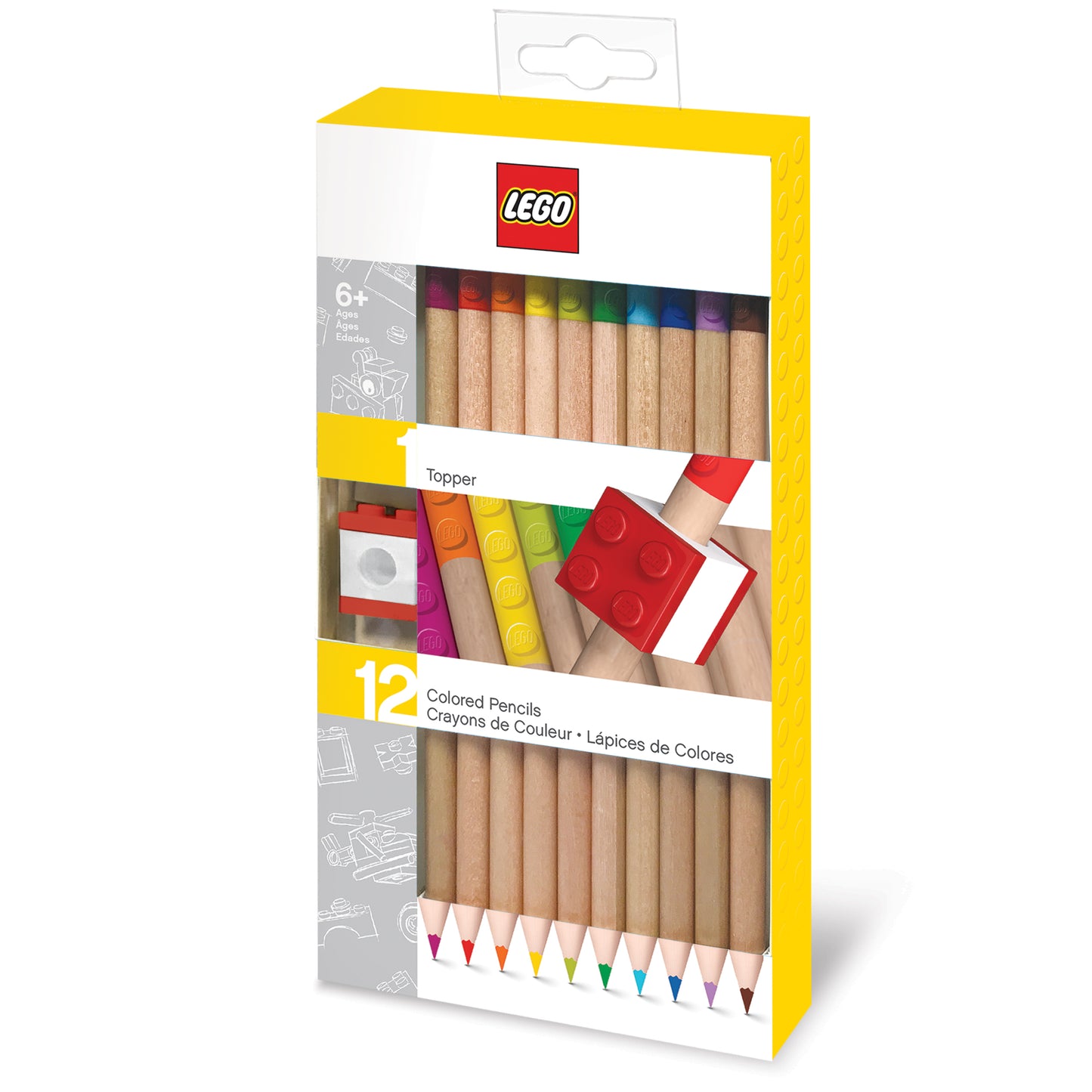 IQ 樂高 2.0文具 彩色鉛筆附一個積木鉛筆套 12支裝 (52064)