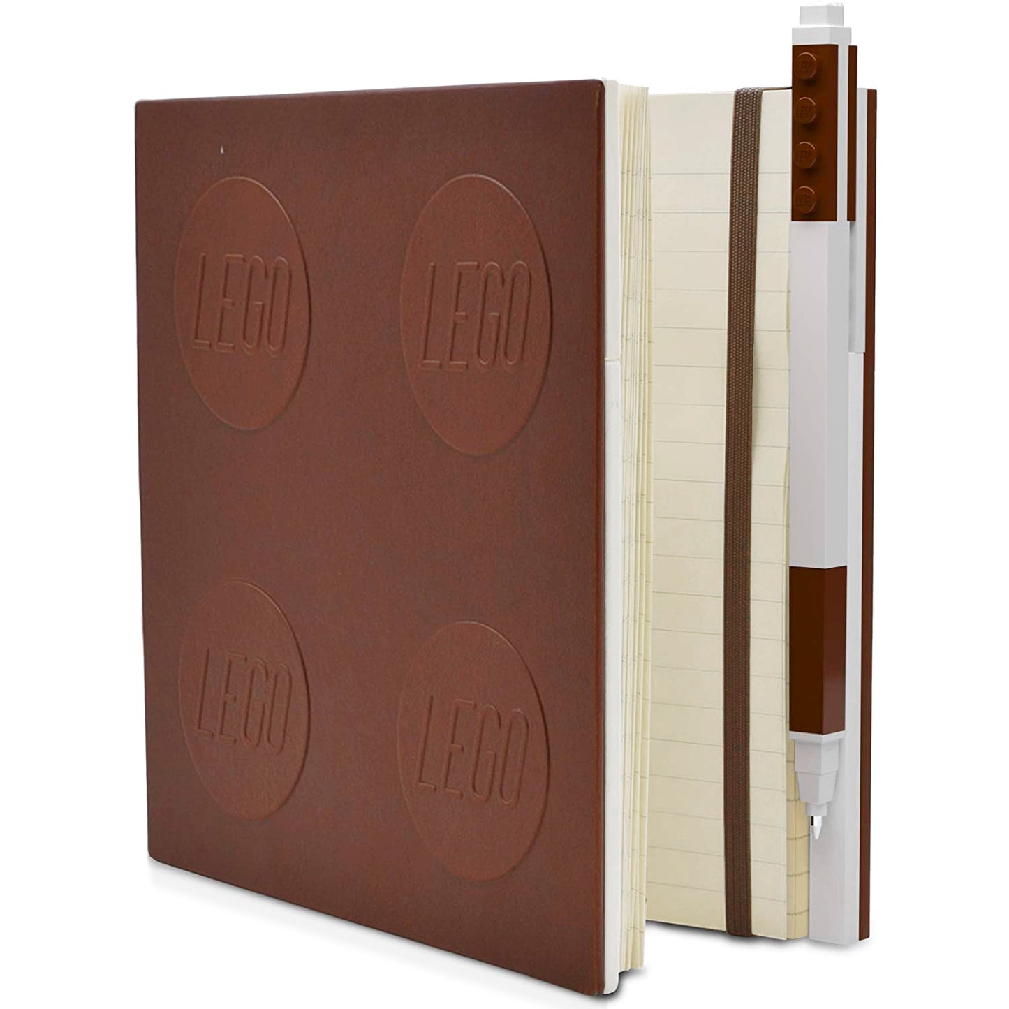IQ LEGO® 2.0 Stationery Locking Notebook with Color-Matched Gel Pen - Brown (52446)