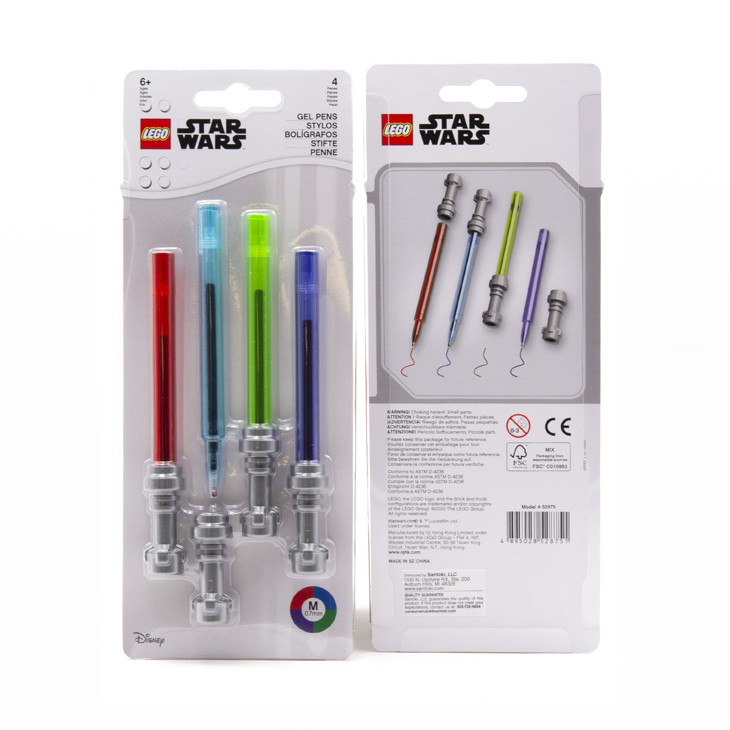 IQ LEGO® 2.0 Stationery STAR WARS Lightsaber gel pen 4 pack (52875)