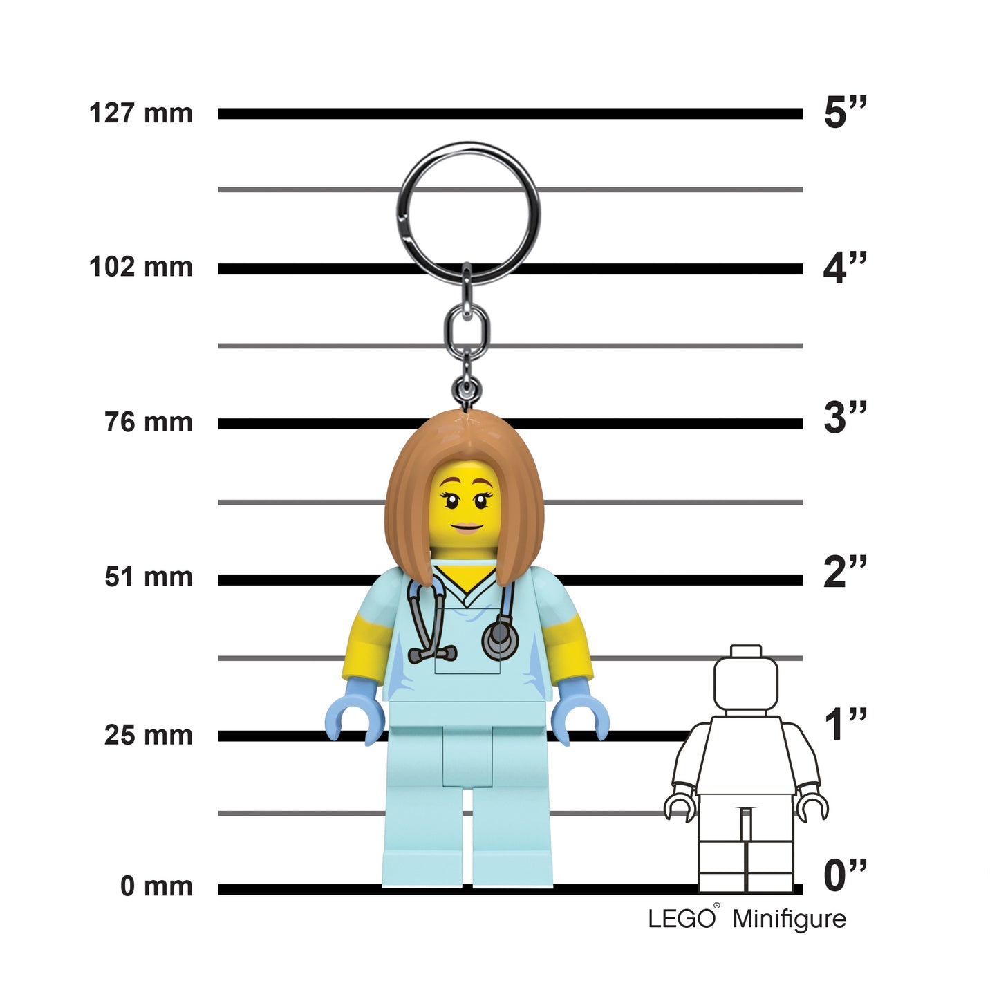 IQ LEGO® Iconic Nurse LED luminous Key Chain (KE156H)