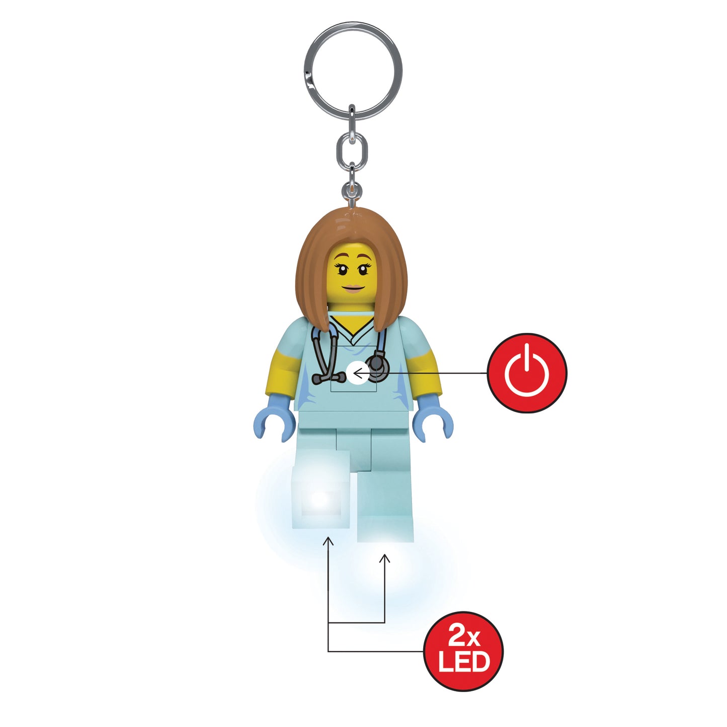 IQ LEGO® Iconic Nurse LED luminous Key Chain (KE156H)
