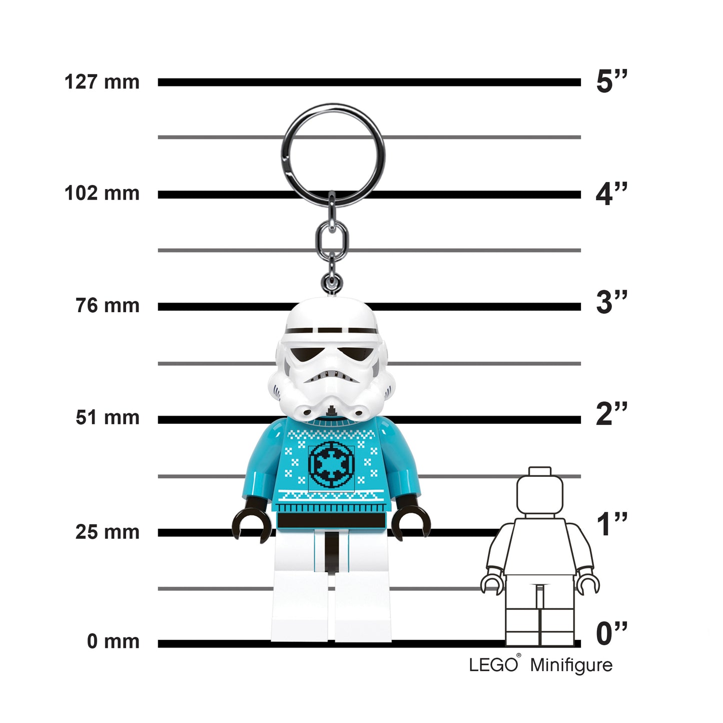IQ LEGO® STAR WARS Stormtrooper Ugly Sweater LED luminous Key Chain (KE174H)