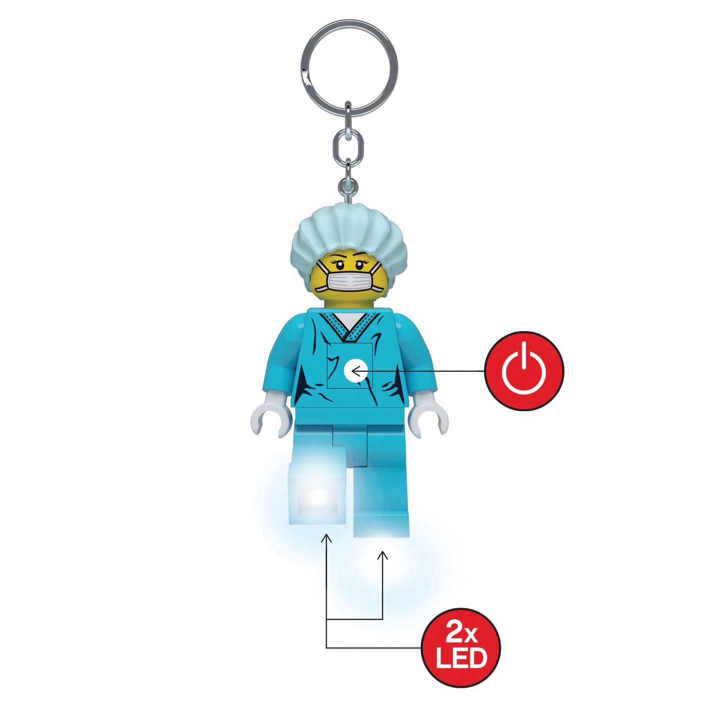 IQ 樂高 經典系列 外科醫生 LED發光鑰匙圈 (KE178)