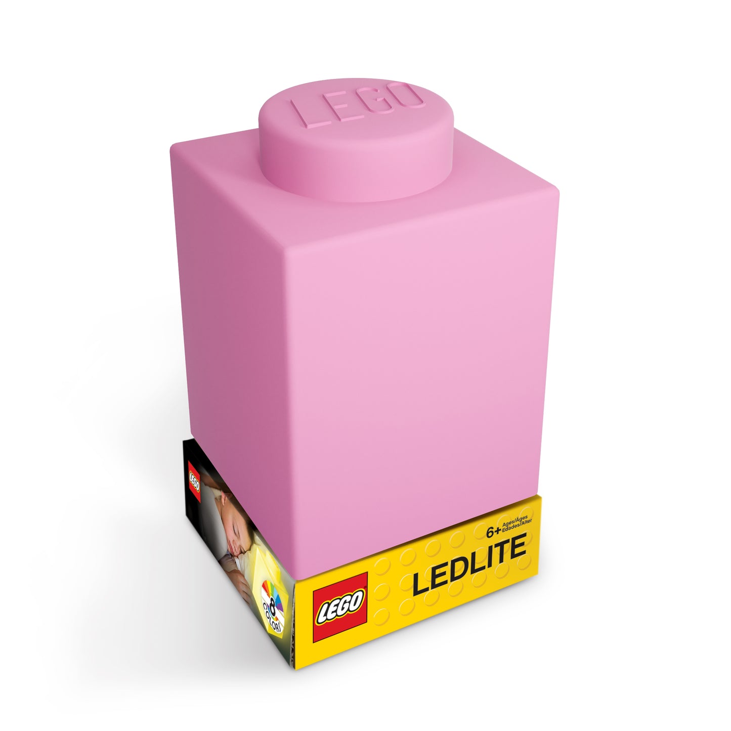 IQ レゴ アイコニック 1×1のレゴブロック形 柔らかシリコン タッチ式 ランプ ピンク (LP39)