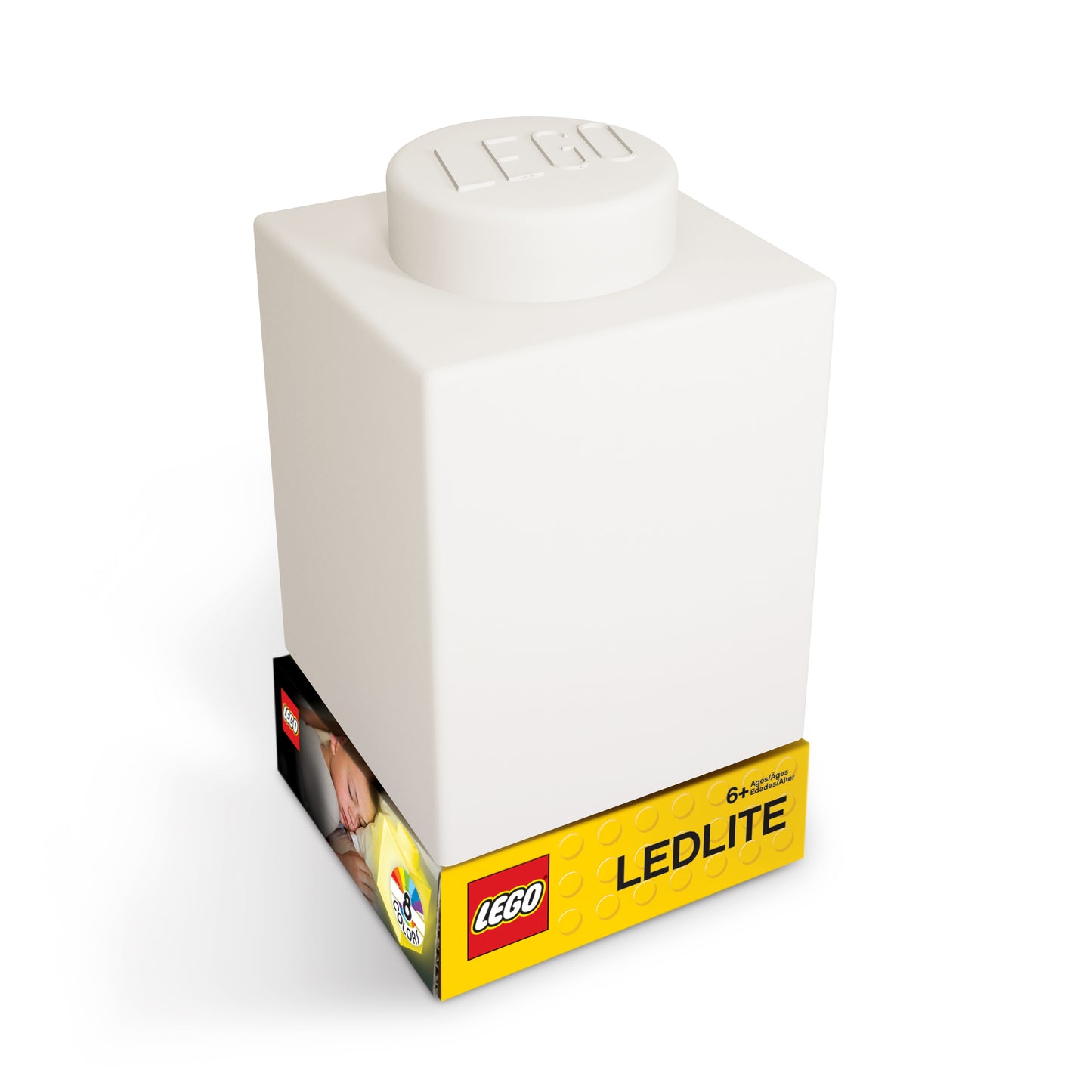 IQ レゴ アイコニック 1×1のレゴブロック形 柔らかシリコン タッチ式 ランプ 白 (LP40)